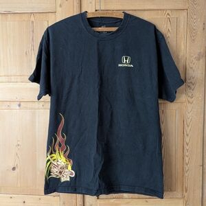 Vintage Honda Racing Dragon Graphics Hanes Tshirt Black Size Large